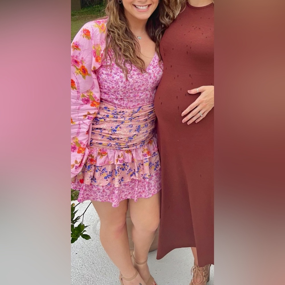 Floral Pink Mini Dress -LSF inspired